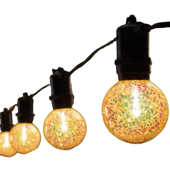 Ashland; 16ct. Shatterproof Glitter Globe Bulb LED String Lights by Ashland®; Category:Summer Lighting; Image:1